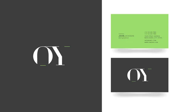 Logotipo de la carta O & Y — Vector de stock