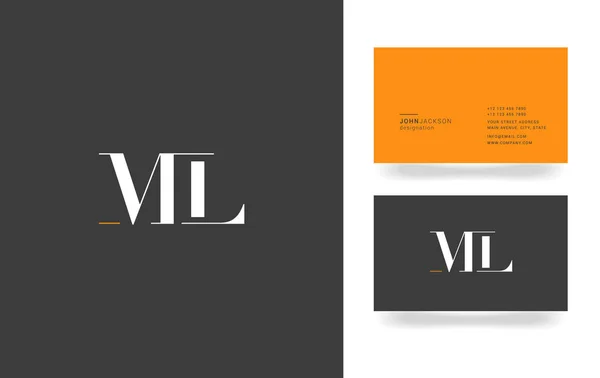Logotipo de letra M & L — Vetor de Stock