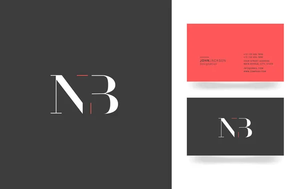 Logotipo de la letra N & B — Vector de stock