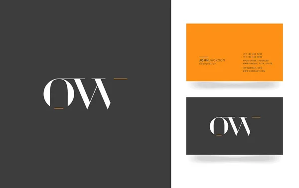 O & W Letter Logo — Stock Vector