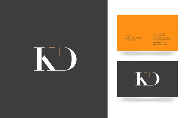 K & D logotipo da carta — Vetor de Stock