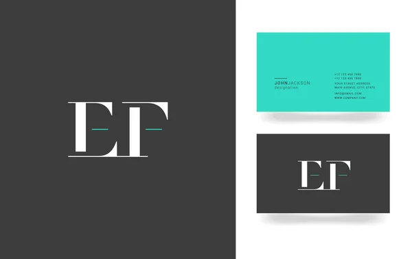 E & F brev-logotypen — Stock vektor