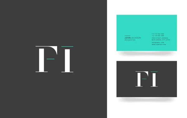 Logotipo de la carta F & I — Archivo Imágenes Vectoriales