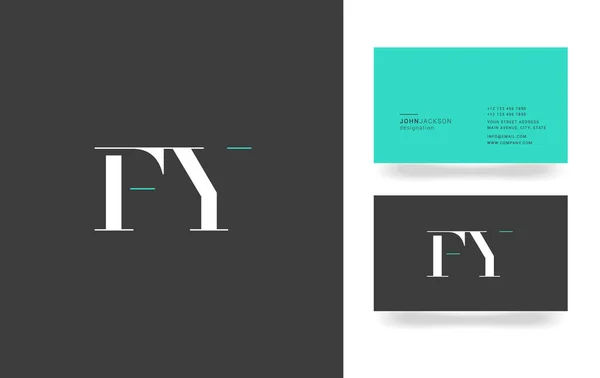 Logotipo de letra F & Y — Vector de stock