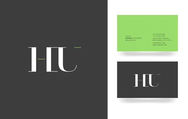 H & U logotipo da carta — Vetor de Stock