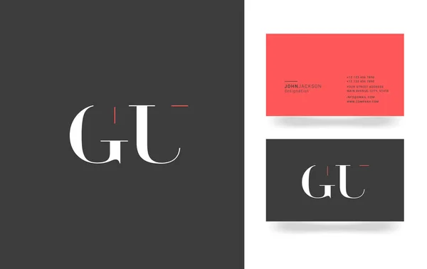 G & U Letter Logo — Stock Vector