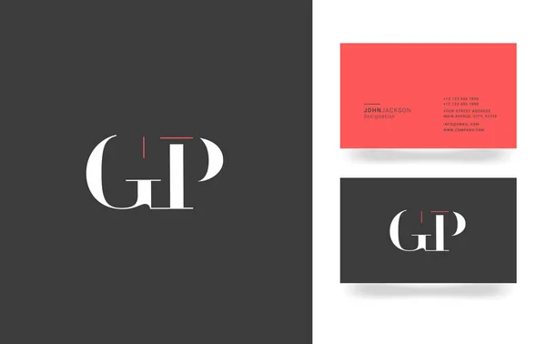 G & P logotipo da carta — Vetor de Stock