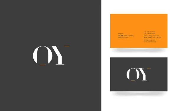 Logotipo de la carta O & Y — Vector de stock