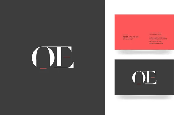 O & E Letter Logo — 스톡 벡터