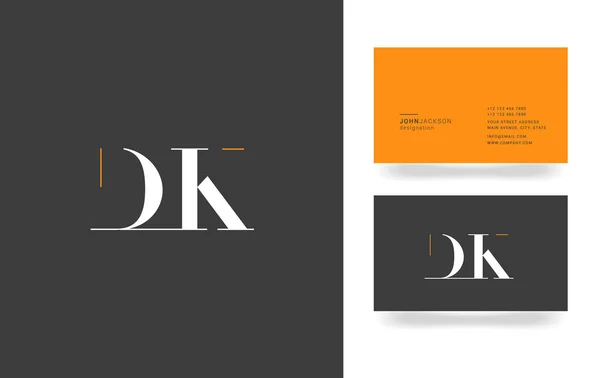 D & λογότυπο γράμμα K — Διανυσματικό Αρχείο