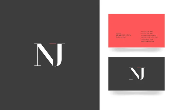 Logotipo da letra N & J — Vetor de Stock