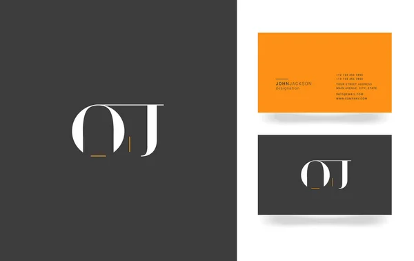 O & J Letter Logo — Stock Vector