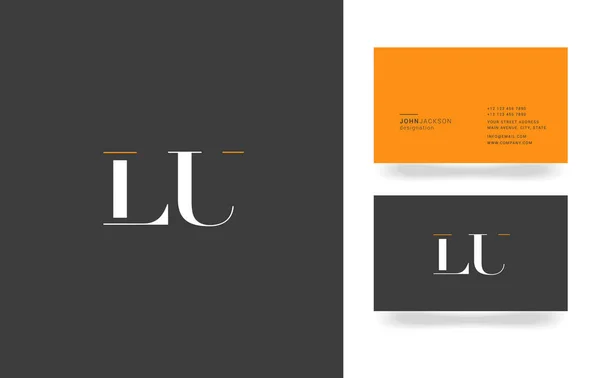 L & U Letter Logo — Stock Vector