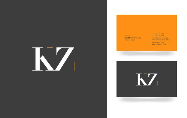 K & Z logotipo da carta — Vetor de Stock