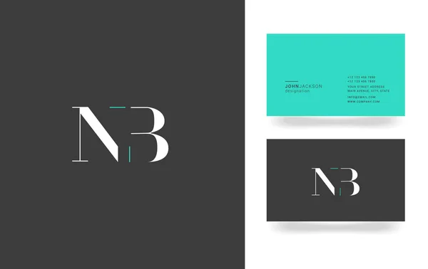 Logotipo da letra N & B — Vetor de Stock