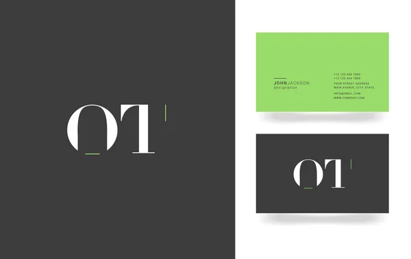 Logotipo de la carta O & T — Vector de stock
