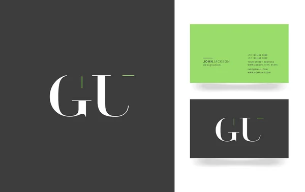 G & U logotipo da carta — Vetor de Stock