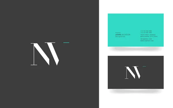 Logotipo da letra N & V — Vetor de Stock