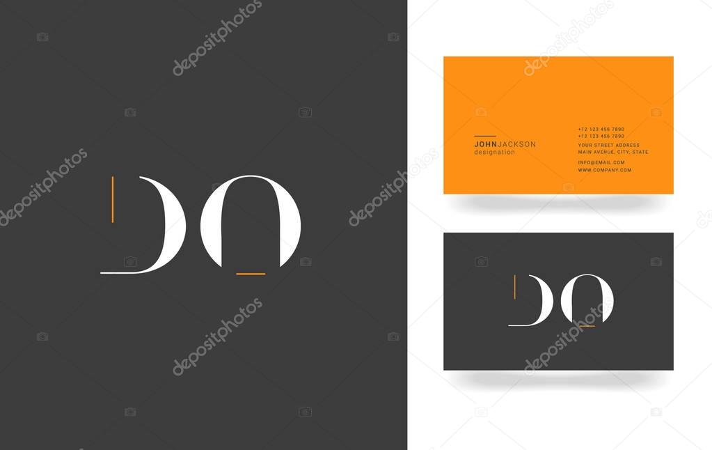 D & O Letter Logo, with Business Card Template Vector illustration