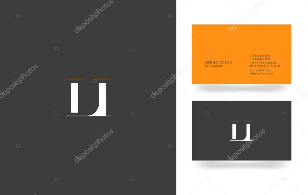 L & I Letter Logo, with Business Card Template Vector illustration