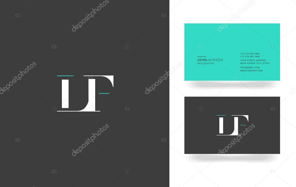 L & F Letter Logo, with Business Card Template Vector illustration