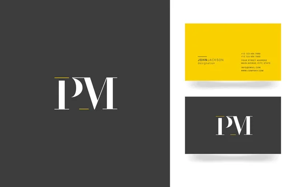 Logo della lettera P & M — Vettoriale Stock