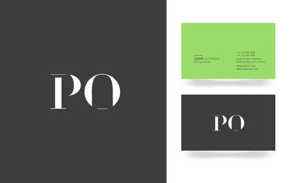P & O Letter Logo — Stock Vector