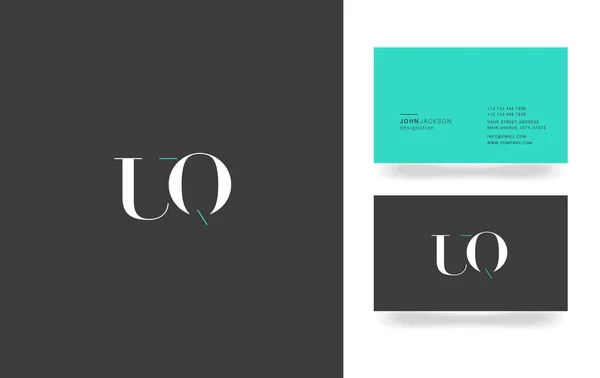 U & Q logotipo da carta — Vetor de Stock