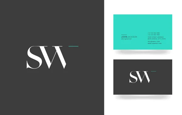 S & W Letter Logo — Stock Vector