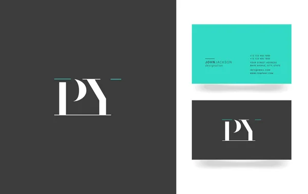 P & Y logotipo da carta — Vetor de Stock