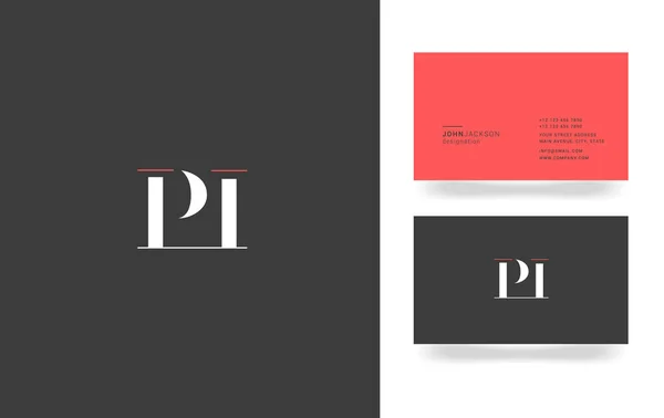 P & I logotipo da carta — Vetor de Stock