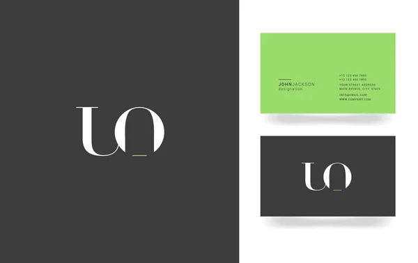 Logotipo de letra U & O — Vector de stock