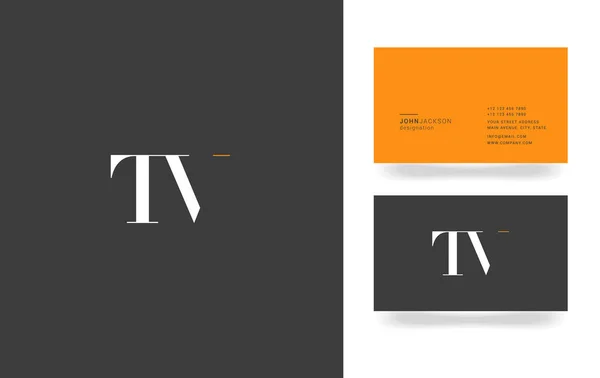 Logotipo de letra T & V — Vector de stock