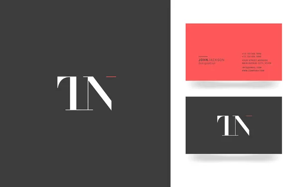 T & N logotipo da carta — Vetor de Stock