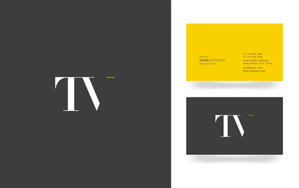 Logotipo de letra T & V — Vector de stock