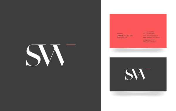 S & W Логотип письма — стоковый вектор
