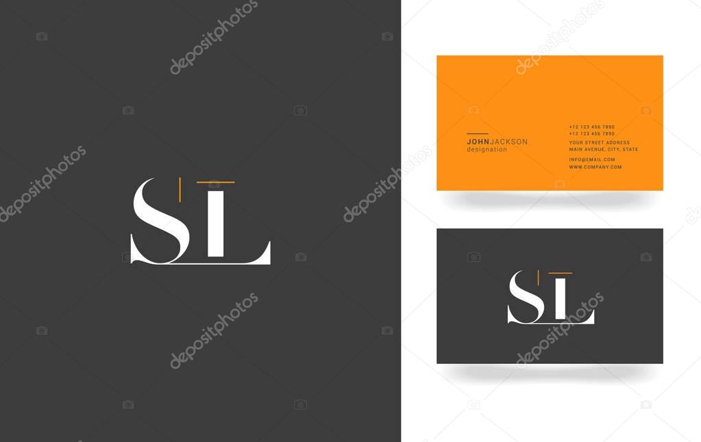 S & L Letter Logo, with Business Card Template Vector illustration, corporate identity