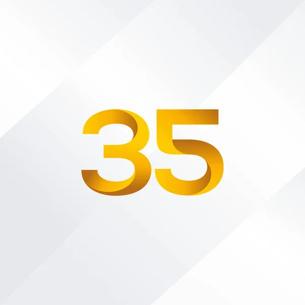 35 número icono del logotipo — Vector de stock