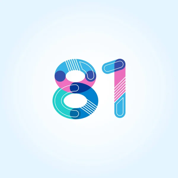 81 nummer Logo ikon — Stock vektor
