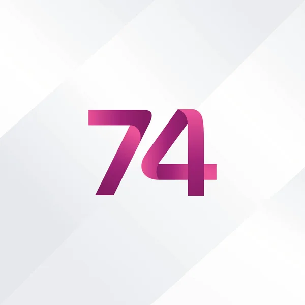 74 numero Logo Icona — Vettoriale Stock