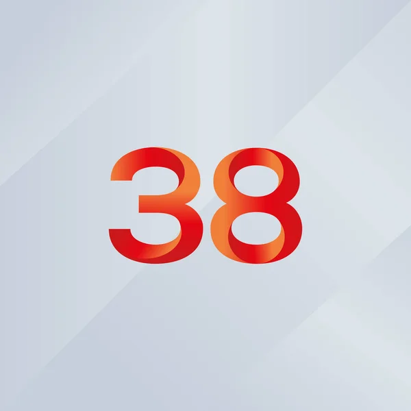 38 nummer Logo ikon — Stock vektor