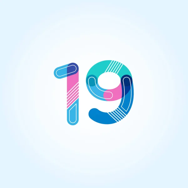 19 szám logó ikon — Stock Vector