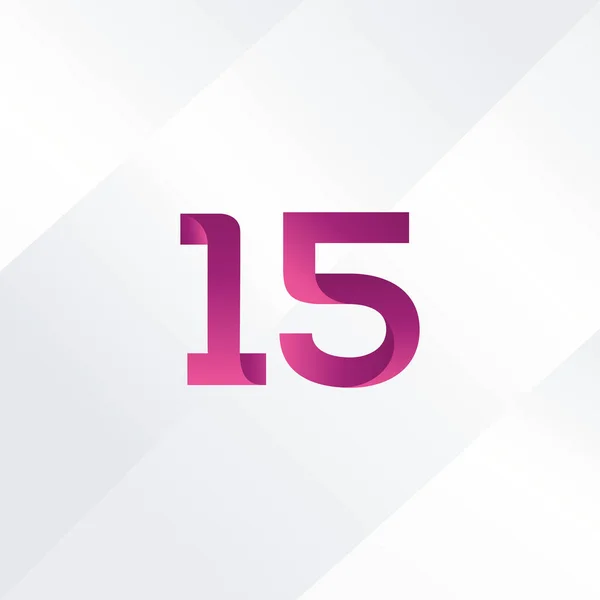 15 szám logó ikon — Stock Vector