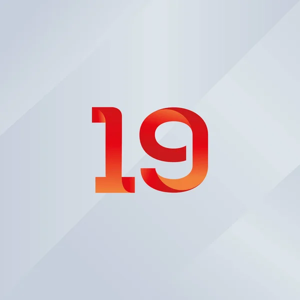 19 номер логотип значок — стоковий вектор