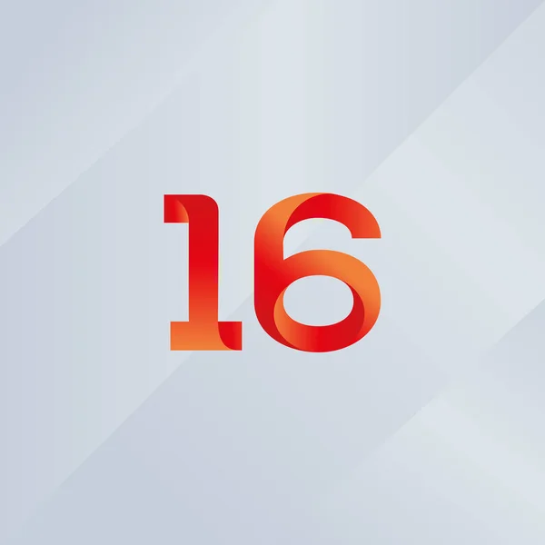 16 número icono del logotipo — Archivo Imágenes Vectoriales