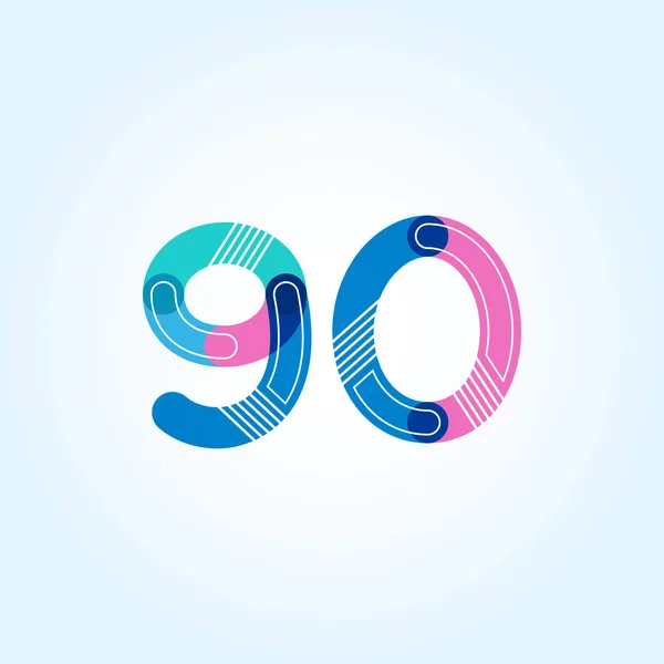 90 αριθμός εικονίδιο με το λογότυπο — Διανυσματικό Αρχείο