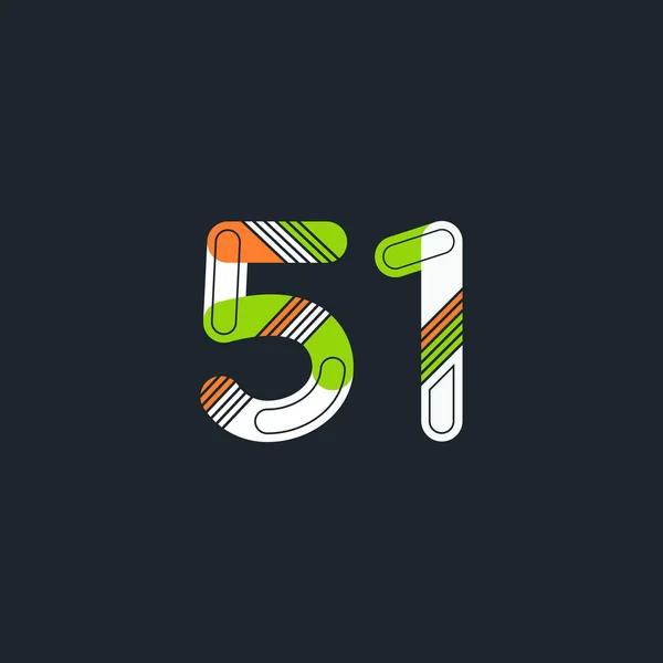 51 nummer Logo pictogram — Stockvector