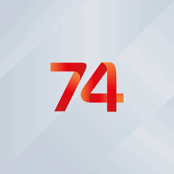 74 numero Logo Icona — Vettoriale Stock
