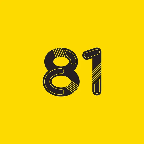 81 numéro Logo Icône — Image vectorielle