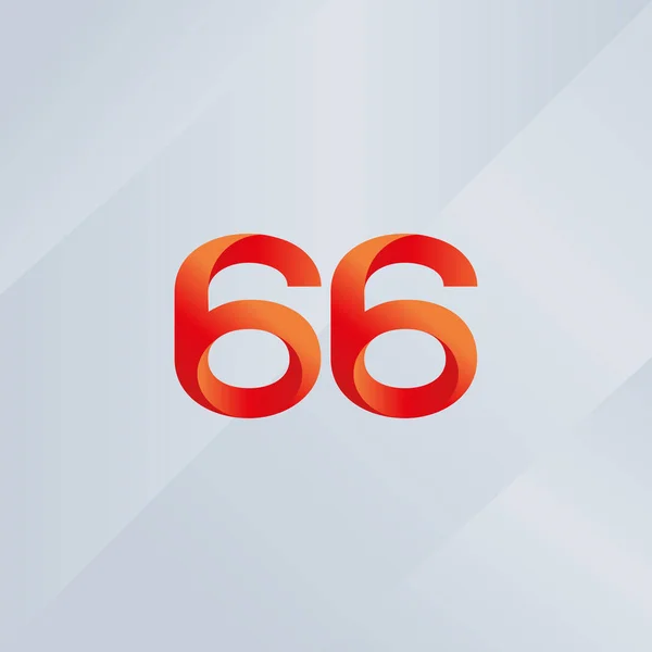 66 nummer Logo ikon — Stock vektor